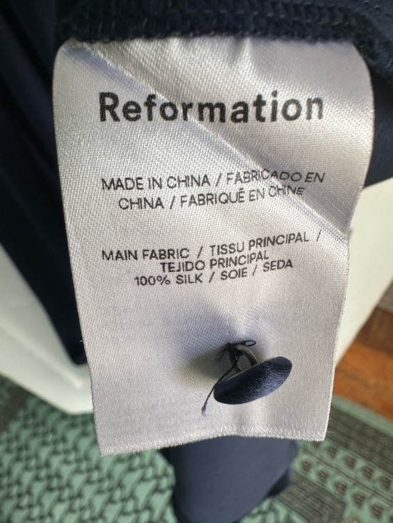 Reformation Jeany Silk Backless Evening Dress in Navy - Picture 6 of 9